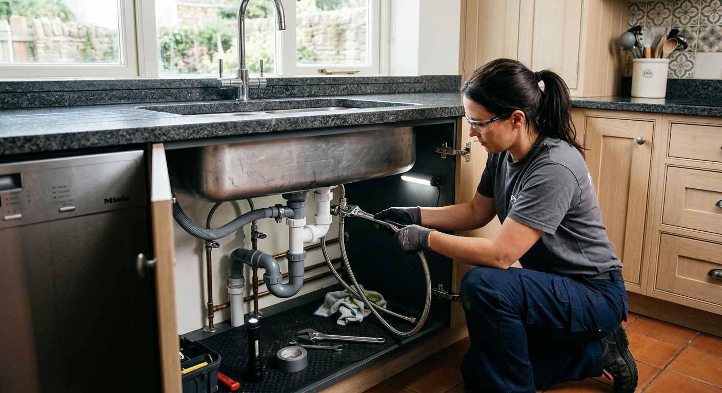 Installation plomberie cuisine avec pose d'évier à Montreuil